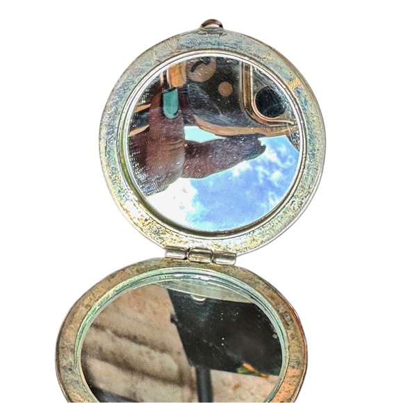 Vintage Silver Double Pocket Mirror - Inscriped HLP - Picture 8 of 11